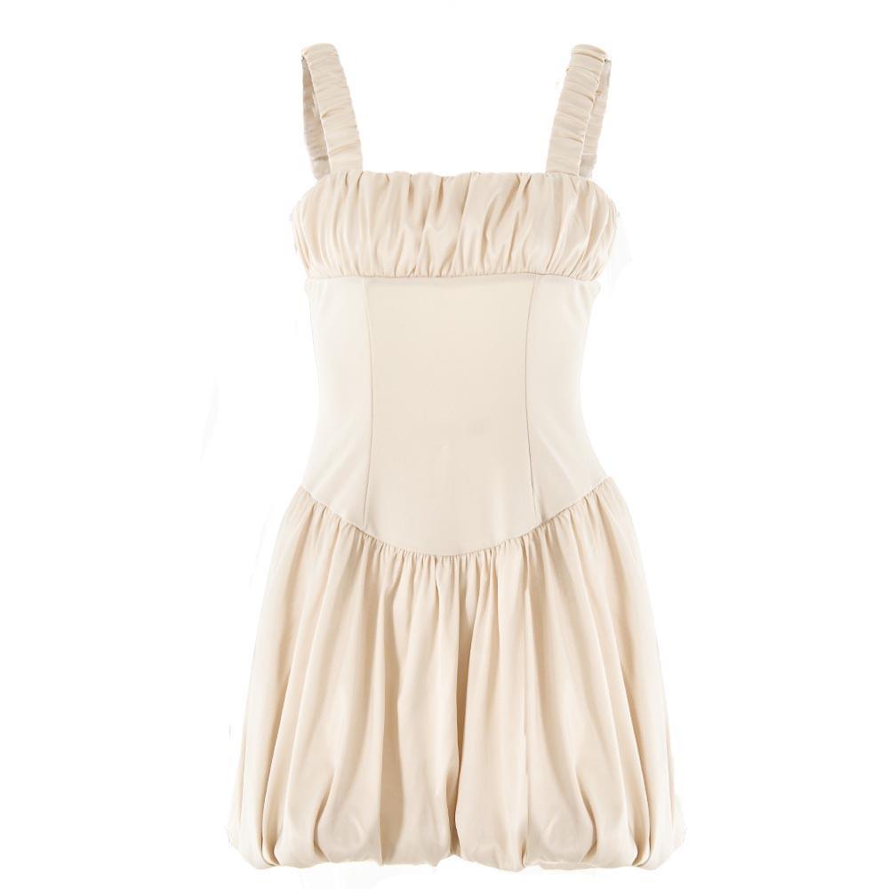 New women s satin bubble dress fashion casual temu summer backless sexy dress S