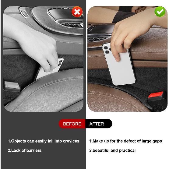 2 Pack Car Seat Gap Filler Car Seat Gap Interior Universal Fit PU Leather Car Seat Gap Plug For Filling Gaps Between Seats And Consoles Stop Things