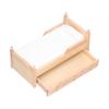 1:12 Mini Dollhouse Bed Birch Miniature Furniture Doll House Decoration Accessories Burlywood