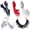 Stretch Fringe Tassel Gloves Opera Stage Dance Mittens Costume Lady Long Gloves  Halloween Party