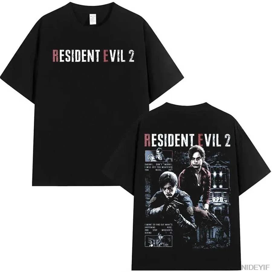 Resident Evil trička Pánská Dámská Oversized 90. léta Leon Kennedy Trička Unisex Retro Resident Evil Témata Streetwear Hip Hop Oblečení