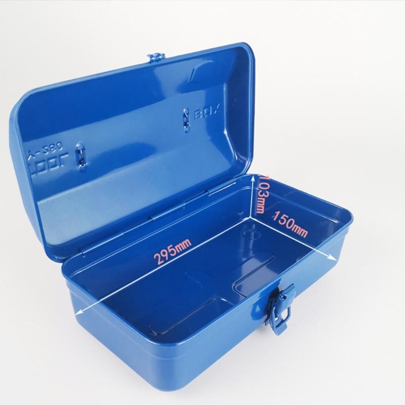 Heavy Duty Metal Tool Box Case With Ergonomic Handle Rust Resistant Coating Generous Capacity For DIY Professional Use
