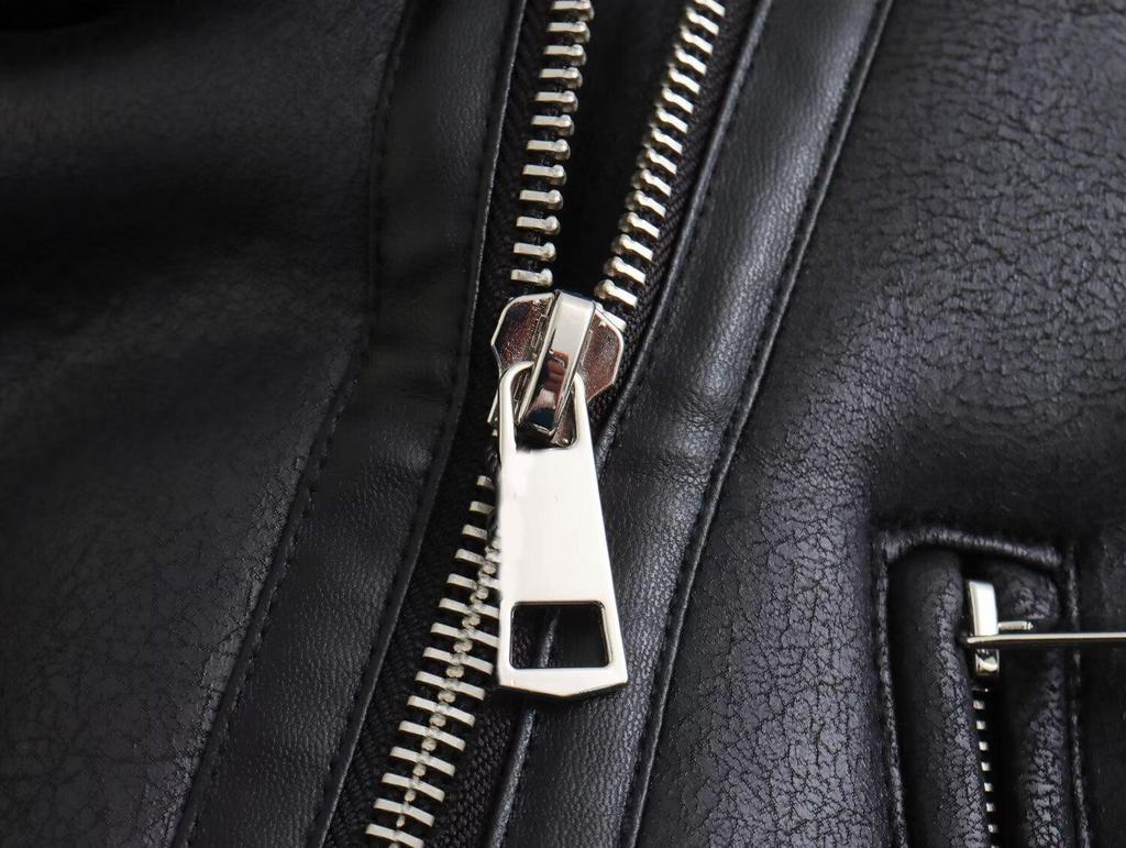 Double-Sided Thick Jacket with Zipper Accent: Turn-Down Collar European & American Women's Fashion
