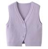 Designer Button Vest Knit V Neck Waistcoat Women Spring Cardigan Sweater Top