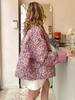 Fall Winter Fashion Female Casual Outerwear Vintage Korean Long Sleeve Jacket Floral Print Thickened Cotton Coat Quilted Stand Collar Loose
