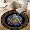 Freemasonry 3 Circular Rug - Office Decorative Carpet For Living Room Bedroom Door Mat Floor Rug Computer Chair Area Rug