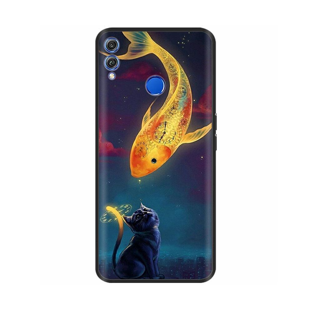Shockproof Cover For Honor 8X Case Soft TPU Silicone Back Cover For Huawei Honor 8X Cases Honor8X Animals Painted Cover Fundas