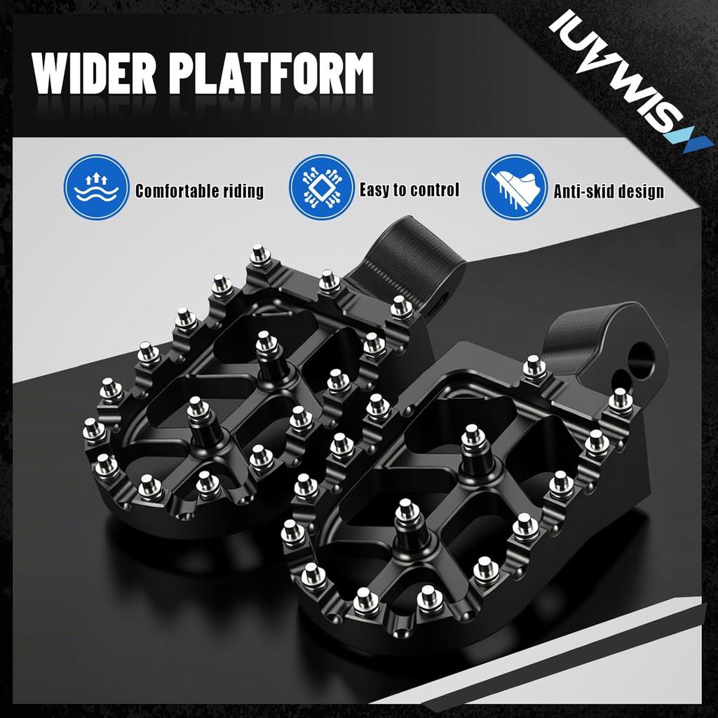 Dirt Bike Foot Pegs Footpegs Rest Pedal CNC For MX 650 500 MX650 MX500 SX500 Electric Dirt Bike Black