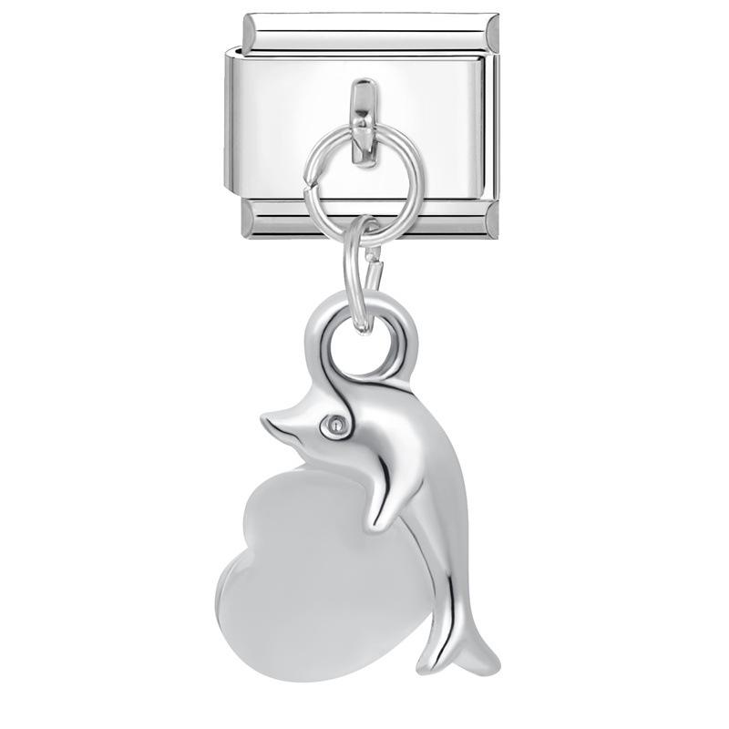 Modular Italian Steel Diamond Charm Bracelet - Personalized Handmade Jewelry Accessory