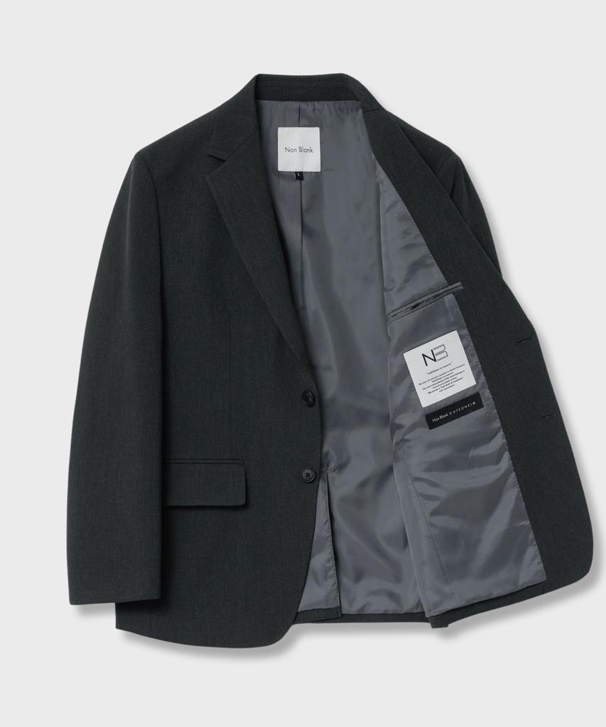 Nonblank [Hyun Kim Set-Up] Semi-Overfit Setup Suit_Charcoal Grey