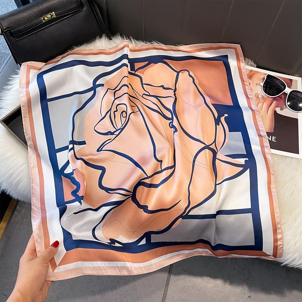 Paisley Floral Print Silk Square Scarfs For Women Decorate Neck Ties 70*70Cm Kerchief Lady Hijab Female Neckerchief Wraps Soft