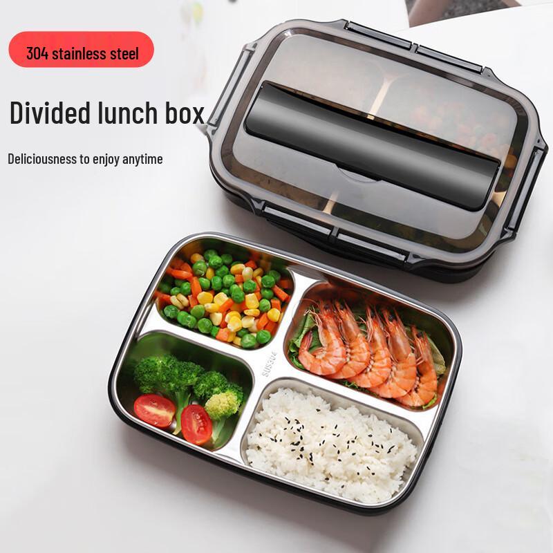 304 Stainless Steel 3-Compartment Sealed Lunch Box