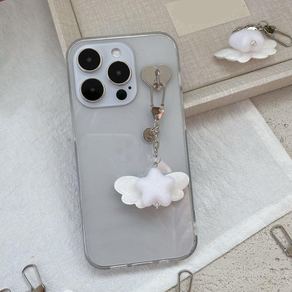 Elegant Angel Wing and Star Keychain Lightweight Key Ring Bag Charm for Fashionable Women Korean Style Accessories