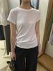 EverTrue Women's Spring Korean Style Knit Cropped Modal T-Shirt - Short Sleeve Round Neck, Solid Color 68135