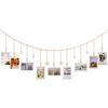 Wooden Beads Photo Clips Holder Picture Display Hanging Rope Photo Organizer Clips String for Home Wall Decor