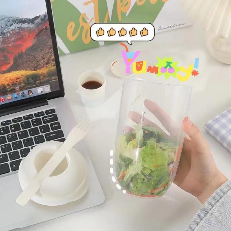 Úložný box na potraviny Snídaňová ovesná kaše Cereálie Ořech Jogurt Salátová miska Uzavíratelná sada nádob s vidličkou Kelímek na omáčku Víko Bento Nádoba na jídlo