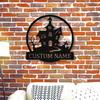 Personalized Family Name Tree Retro Metal Sign Vintage Castle Wall Art Home Decor Housewarming Gift