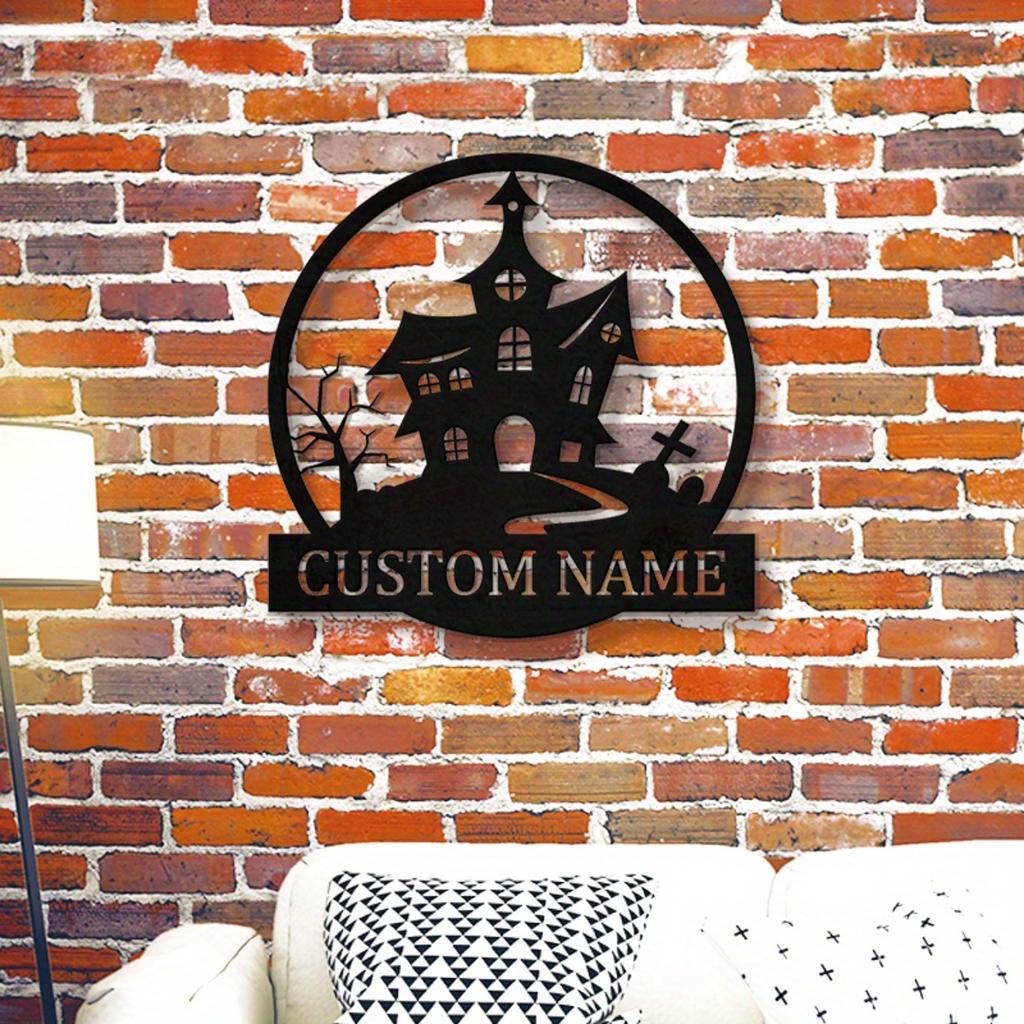 Personalized Family Name Tree Retro Metal Sign Vintage Castle Wall Art Home Decor Housewarming Gift