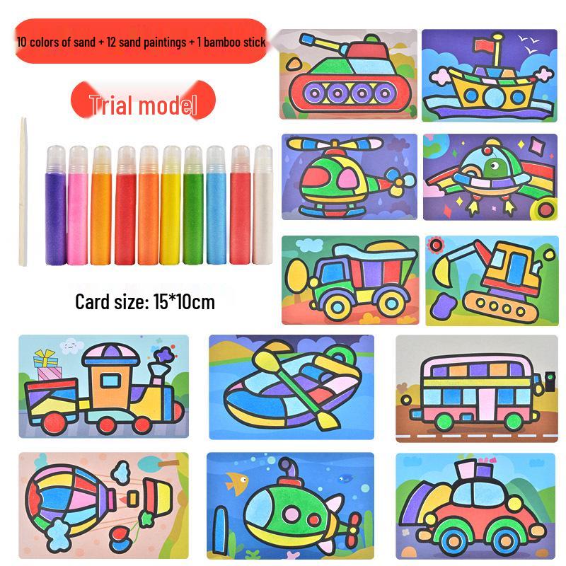 Kids' 3D Sand Art Painting Set - Bottle Shaped & DIY Glue Craft for Girls