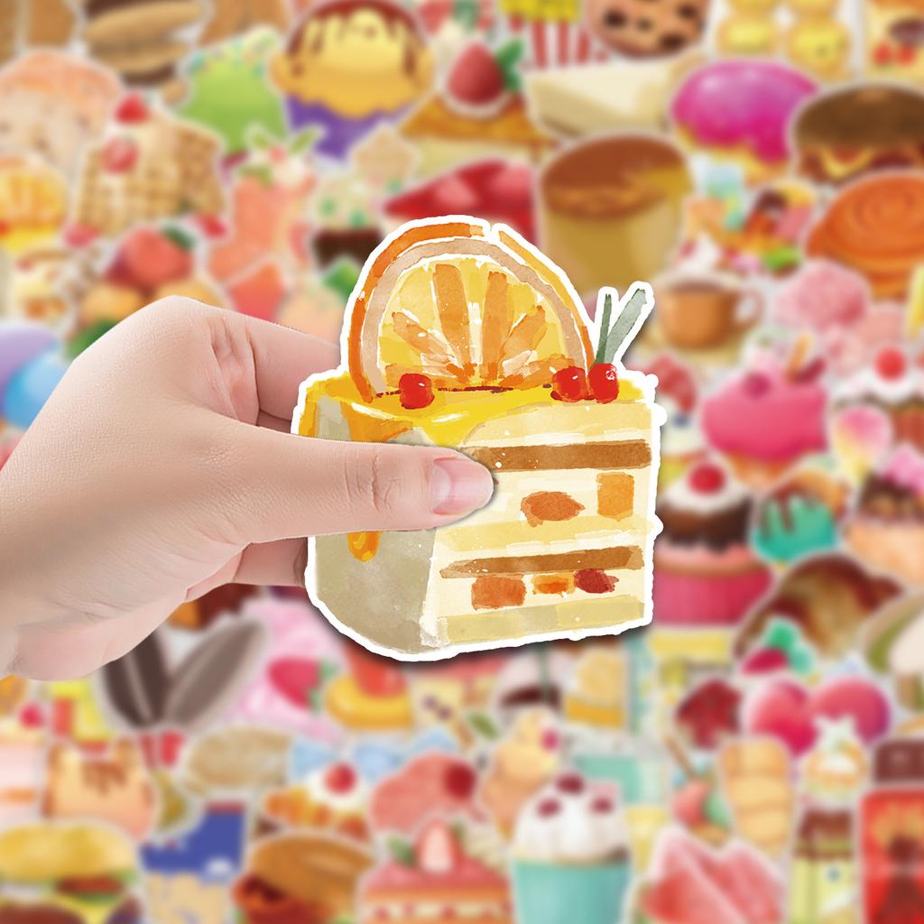 100 Casual Snacks Graffiti Stickers Skateboard Suitcase Refrigerator Decoration Stickers Waterproof Creative Children's Stickers