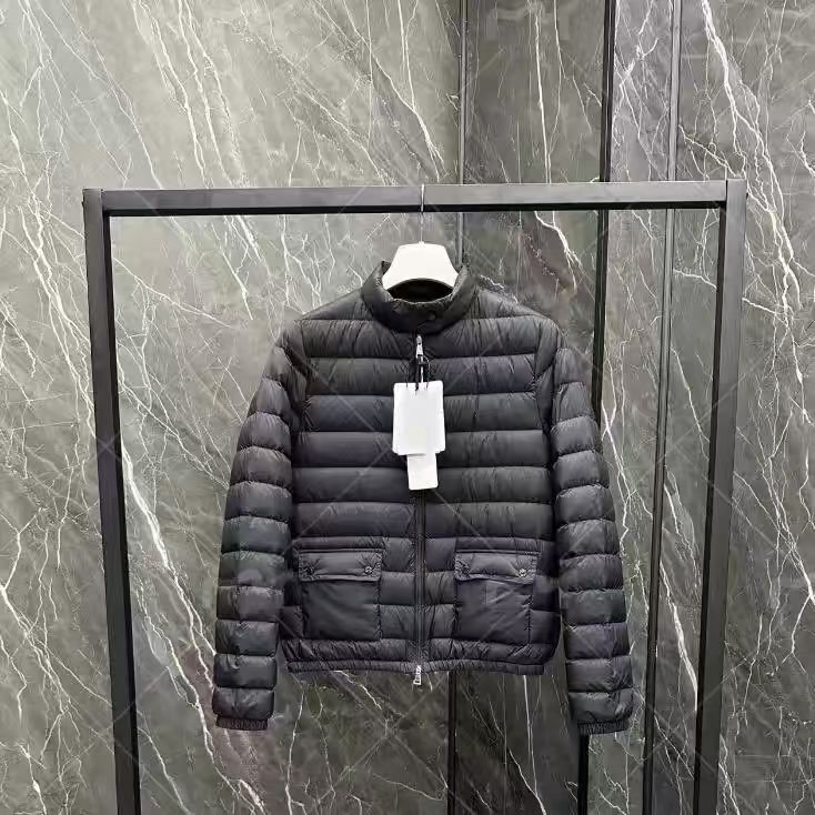 Autumn and winter women's down jacket white duck down pocket light slim jacket stand-up collar ribs