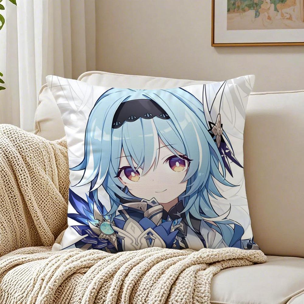 

Cute Popular Game HHonkai IImpact Cushion Cover Linen Pillowcase Soft for Sofa Bed Home Room Decor 30x30cm
