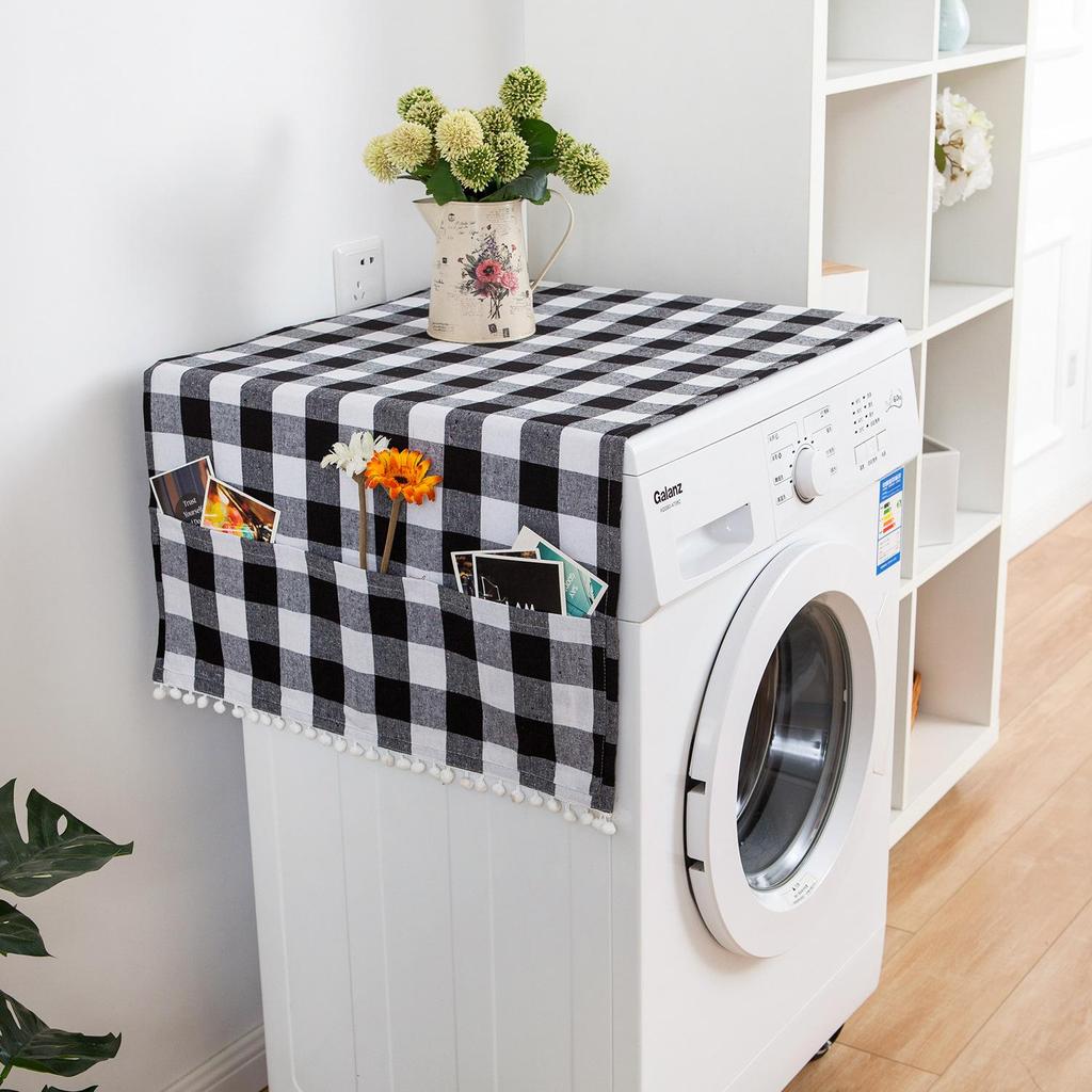 Table Cover Waterproof Dryer Covers for The Top Fridge Dust Cover Anti-slip Washer and Dryer Top Covers for Home and Kitchen dust-proof