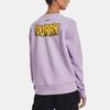 Under Armour Curry Count Crew Cartoon Alphabet Print Sports Pullover Sweatshirt Women Tops Purple 1371252-566