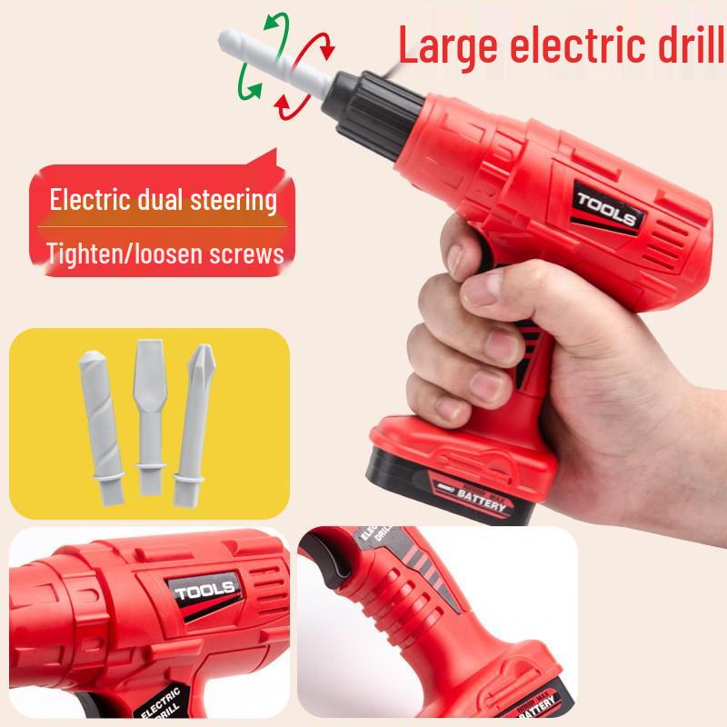 2025 Kids' Toolbox Pretend Play Set with Electric Drill & Screws