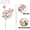 6pcs Artificial Cherry Blossom Branches Decor Fake Flowers 15.75 Inches Silk Faux Flowers Garden Table Centerpiece Decor