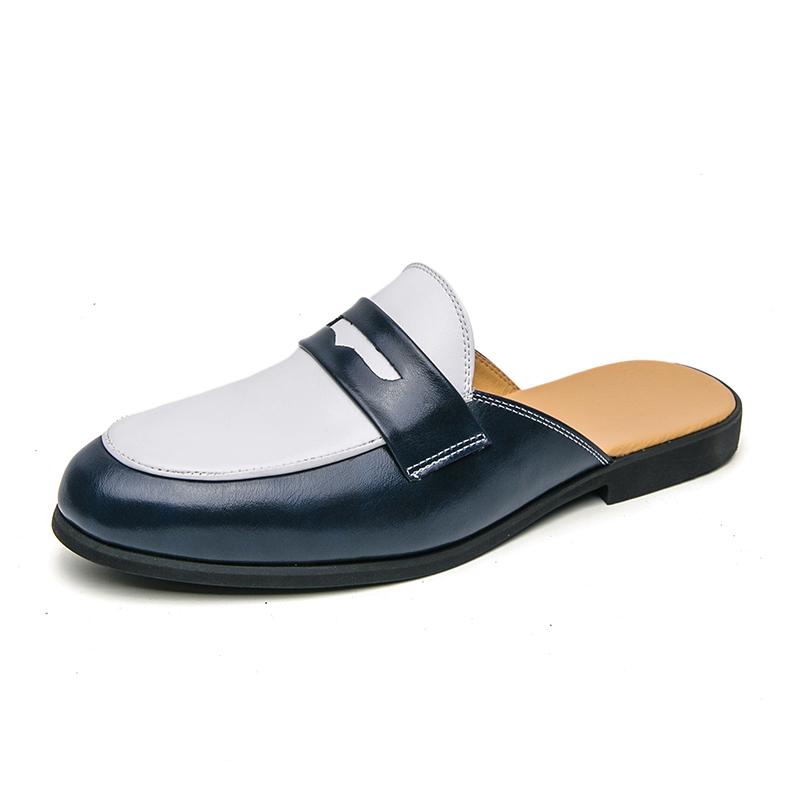 Fashion Men's half slippers Mules Shoes For Men's New British Style Corduroy Vamp Fashion Solid Daily Outdoor Homme Slippers Size 38-46