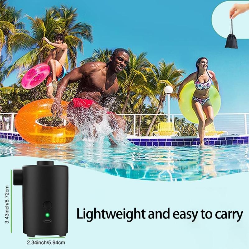 Compacts Rechargeable Air Pumps For Inflatables with 4 Nozzles Fast Flows Overheats Protecting Outdoor Travel Essential