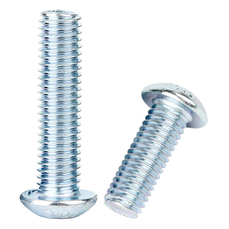 10.9 Grade High-Strength Blue & White Zinc Hex Socket Screws & Round Cup Head Bolts M4 M5 M6