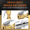 SAFELIFE Brass Air Chuck Closed Flow Tire Chuck Heavy Duty Locking Tire Inflator Chuck with Clamp