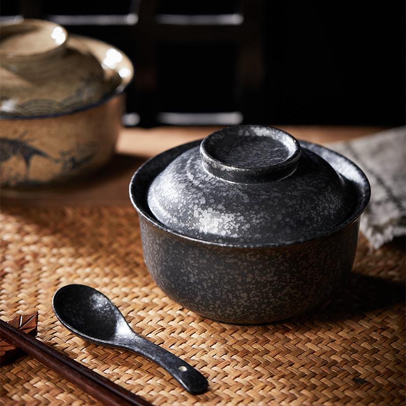 Underglaze Ceramic Bowl for Noodles, Soup, Stew, & Baked Rice - Ideal for Dorms & Restaurants