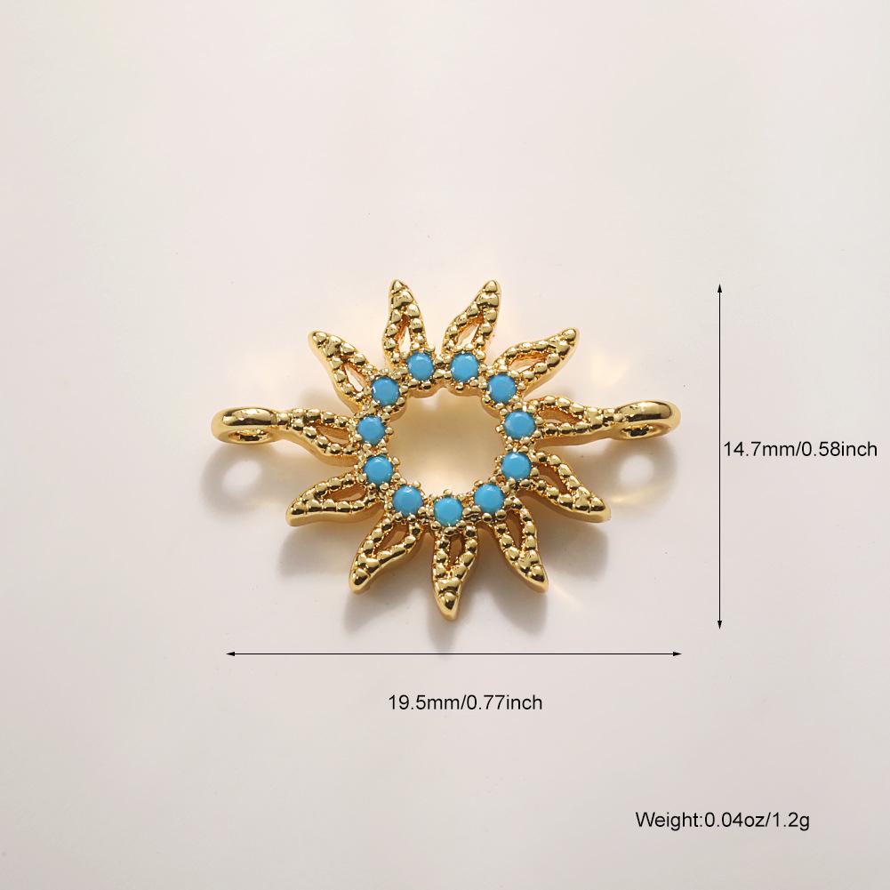 Trendy Sun Pendant Copper Gold-Plated Drip Oil DIY Jewelry: Necklace, Bracelet, Earring Accessories for Women