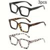 3pcs Reading Glasses Anti-blue Presbyopic Glasses Comfort Fashion Quality Readers for Women and Men Square Frame Eyewear