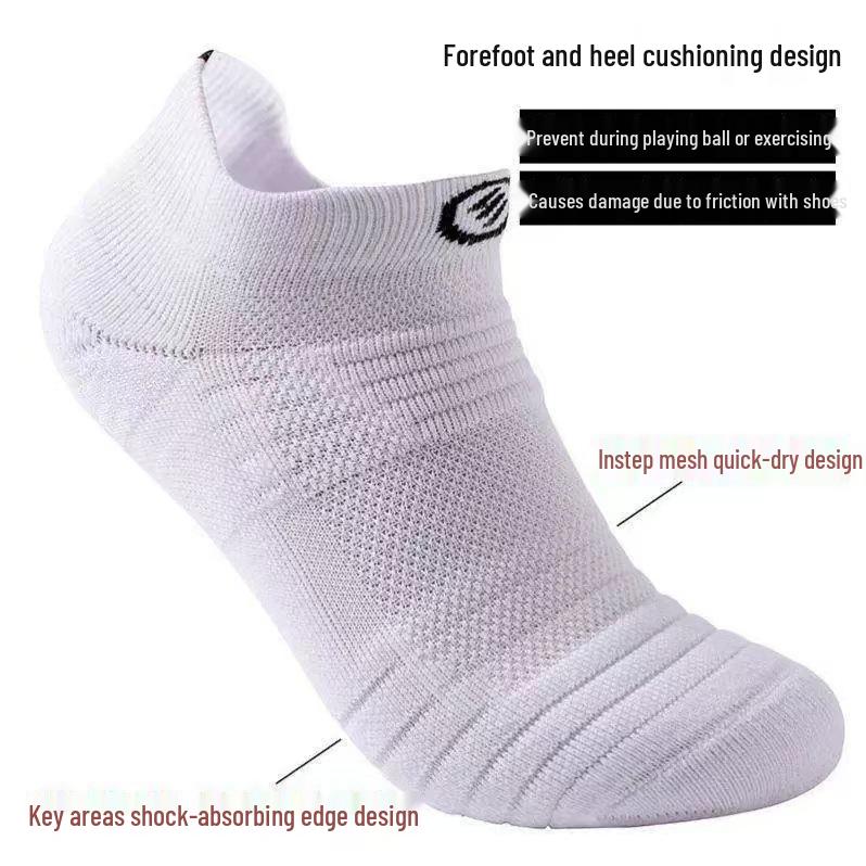 Men's Cross-Border Breathable Mesh Sports Socks - Spring/Summer Running & Basketball Thick Towel Bottom Short Socks