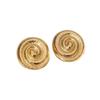 Stainless Steel Hammered Spiral Stud Earrings for Women Lady Classic Simplicity Gold Silver Color Earrings Banquet Jewelry Gifts