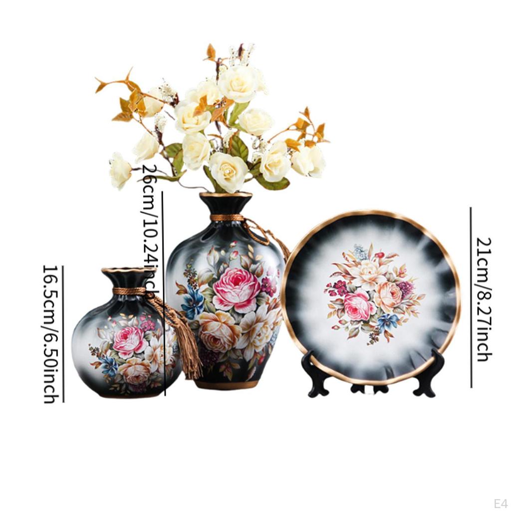 3 Keramikvasen für Blumenarrangements, Dekorative Behälter für den Innenbereich