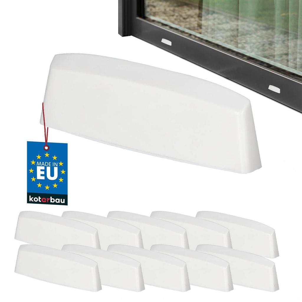 Drainage Cap for PVC Windows, White Cover, 36 mm, Set of 10