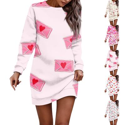 Langarm Kleid Für Frauen Casual Gedruckt Pullover Hip Pack Kleid Pullover Kleid Herbst