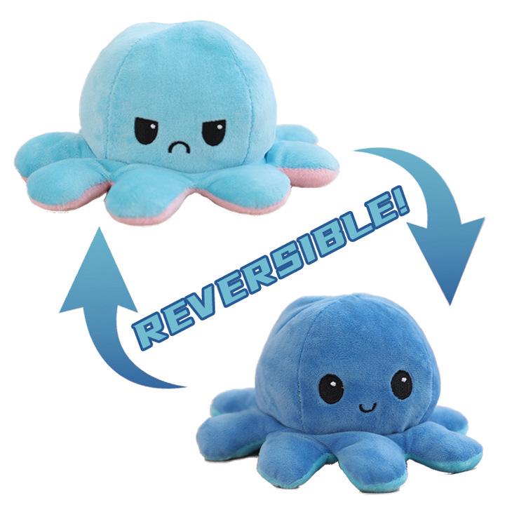 Octopus Plush Toy: Double-sided Reversible Expression Doll - Perfect Birthday Gift