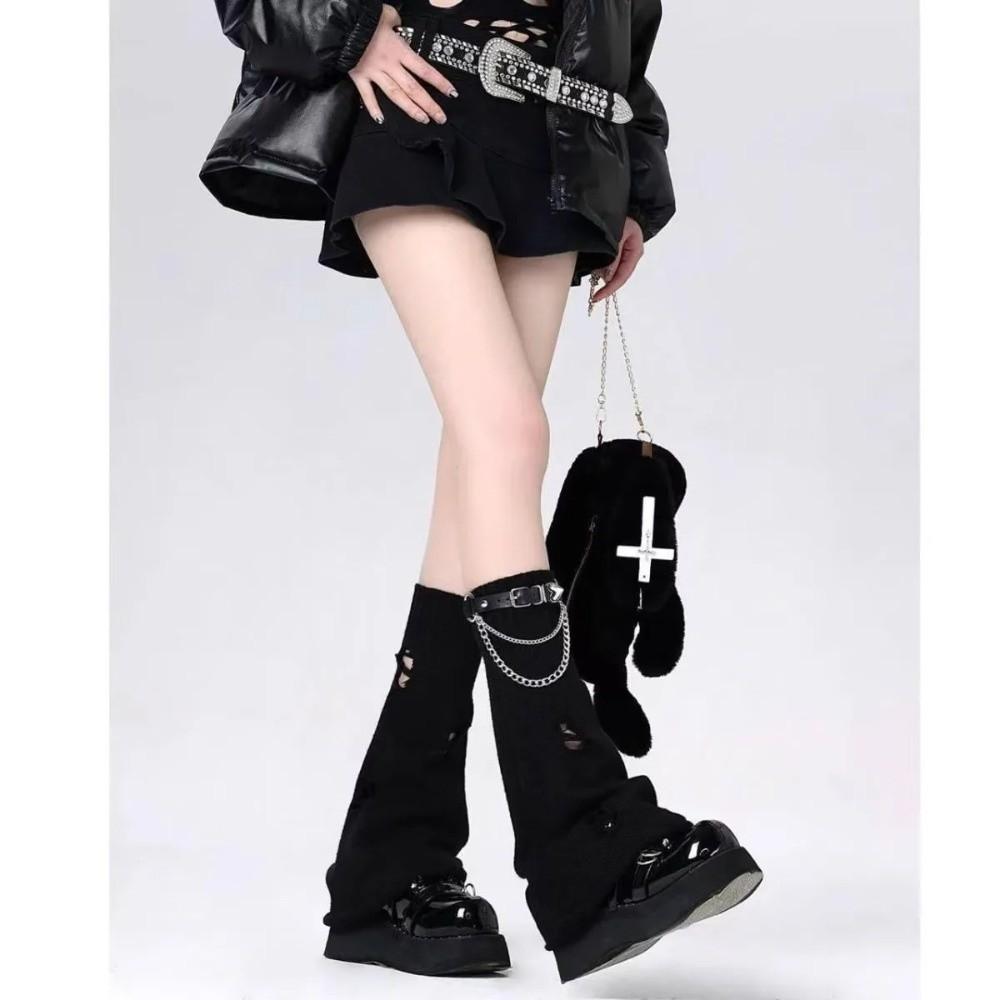 Over Knee Length Knitting Leg Warmers Y2k Flare Long Leggings New Thigh High Socks Girls