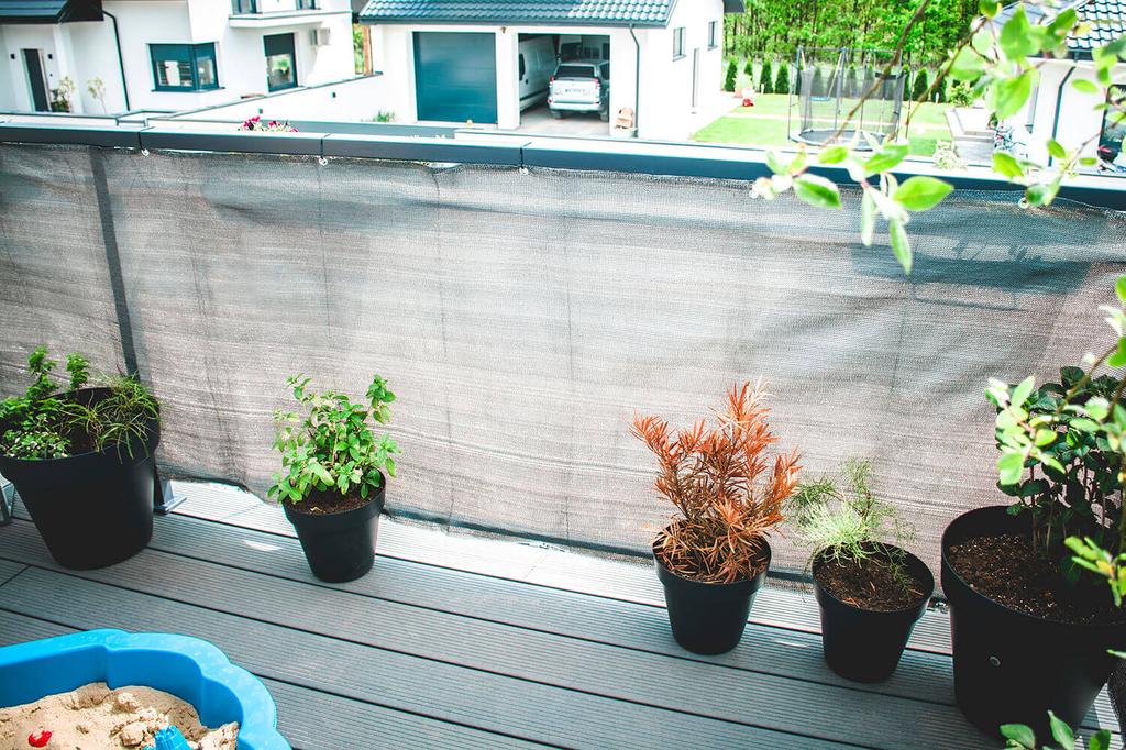 Balcony cover UV 95% balcony terrace shading mat with fittings 90 x 300 cm