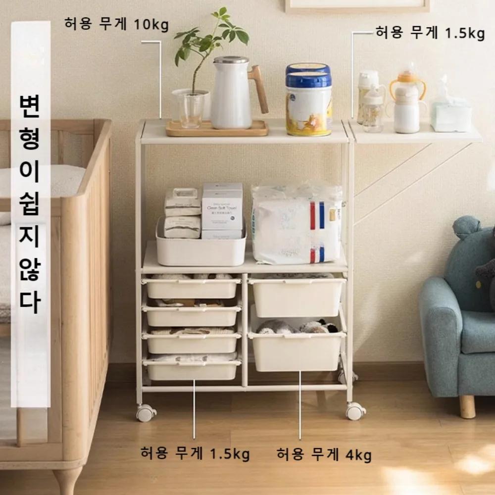 Multi Layer Kitchen Trolley Multifunctional Kitchen Sideboard Moving Cabinet Hand Save Space Trolley Scalable Storage Trolley