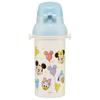 Skater Children's Plastic Water Bottle 480ml One Push Open/Close Antibacterial Child Friendly Lightweight Antibacterial Treatment Made In Japan Disney