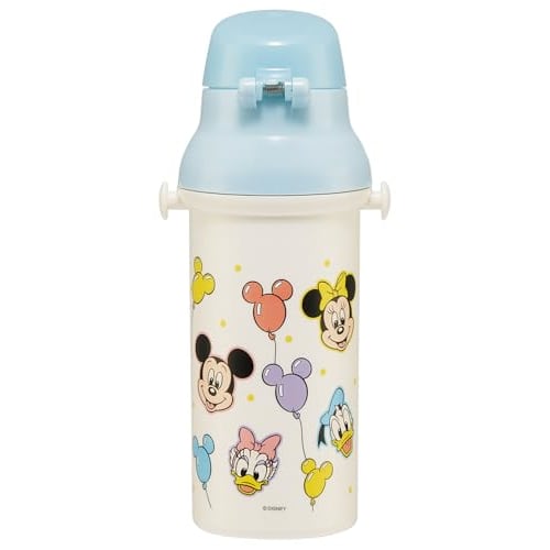 Skater Children's Plastic Water Bottle 480ml One Push Open/Close Antibacterial Child Friendly Lightweight Antibacterial Treatment Made In Japan Disney