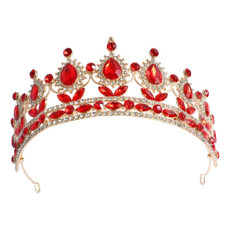 Korona Panny Młodej Barokowa Woda Diament Nakrycie Głowy Księżniczka Kryształowa Okrągła Korona Suknia Ślubna Dodatek do Włosów Sukienka Opaska do Włosów Diament