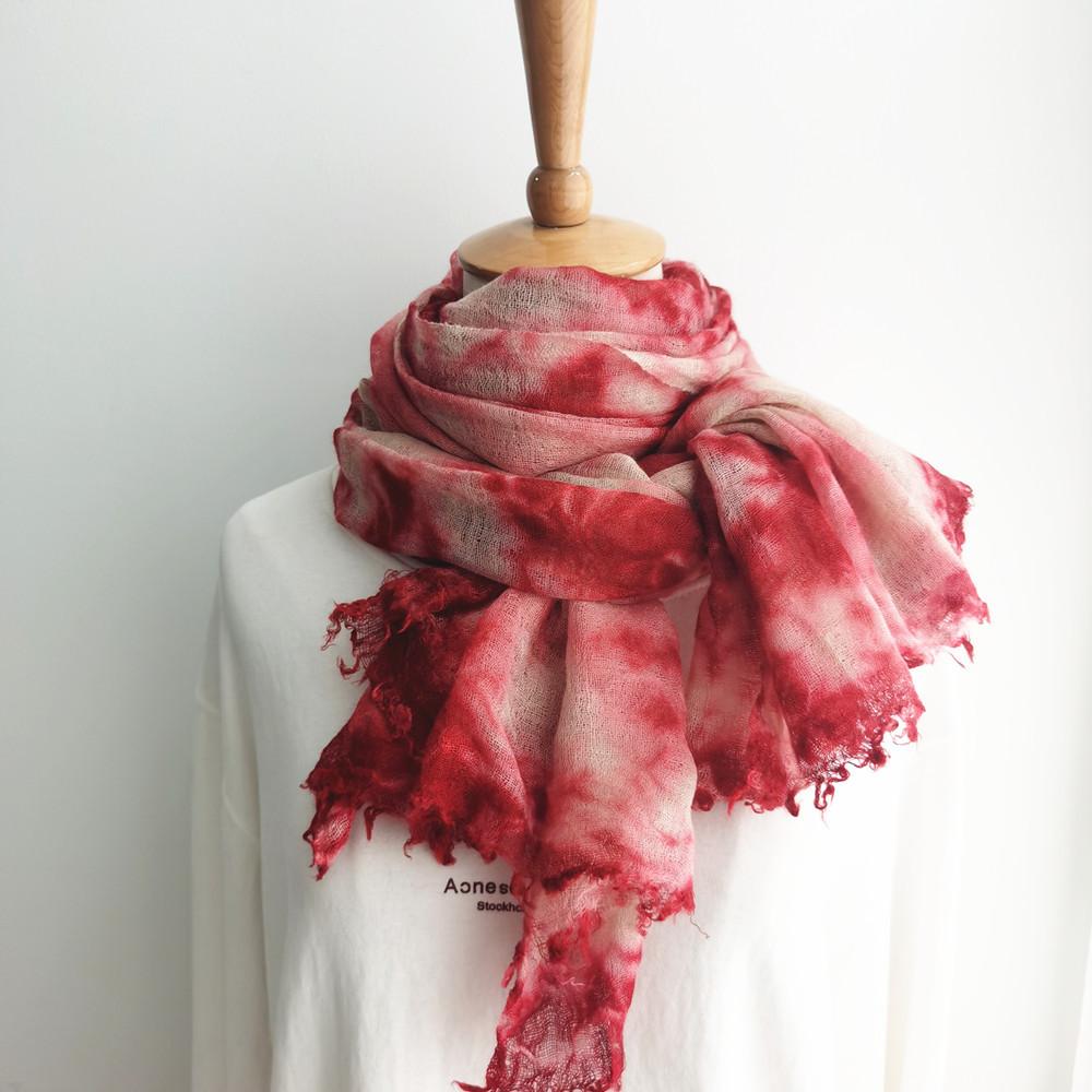 

Handmade tie dyed wool scarf retro artistic thin acrylic scarf sun protection and sunshade shawls 100*200cm 100x200cm